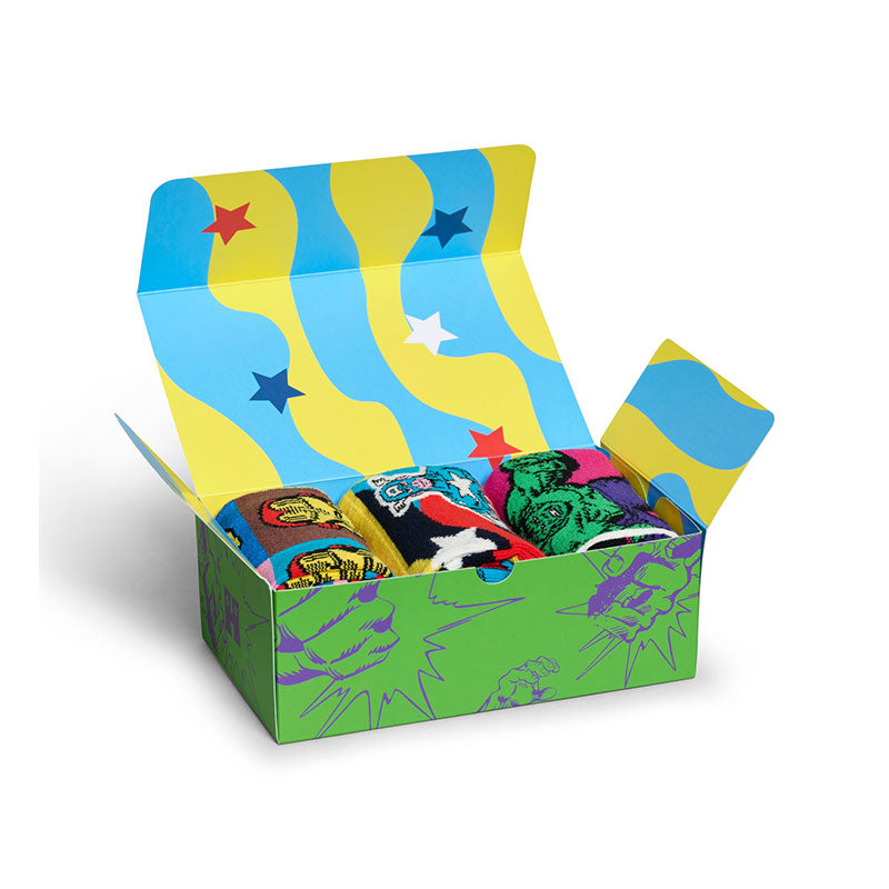 Happy Socks - 成人襪禮盒裝 MARVEL™復仇者聯盟 3件套