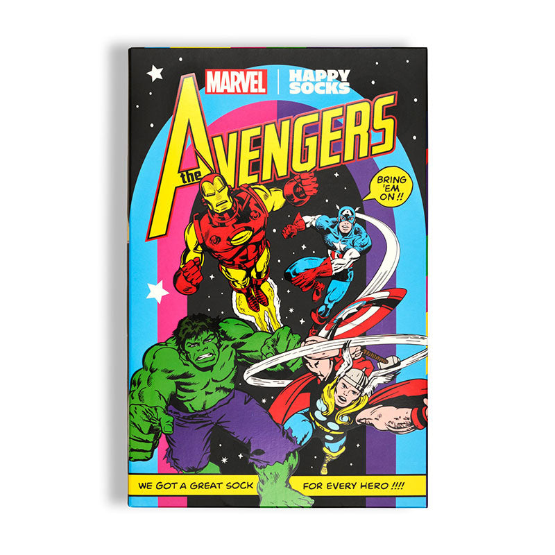 Happy Socks - 成人襪禮盒裝 MARVEL™復仇者聯盟 6件套