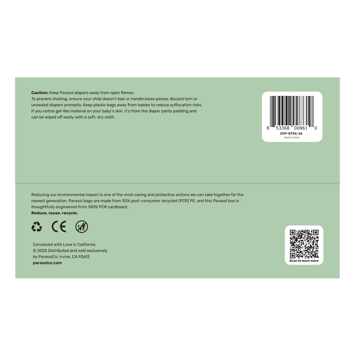 Parasol - Clear+Dry™ Natural Diaper Pants