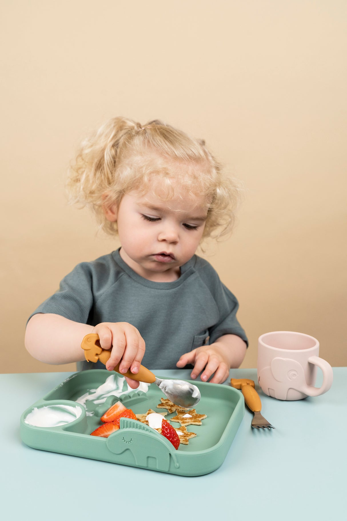 Done by Deer - 小動物餐具三件套(芥末黄)