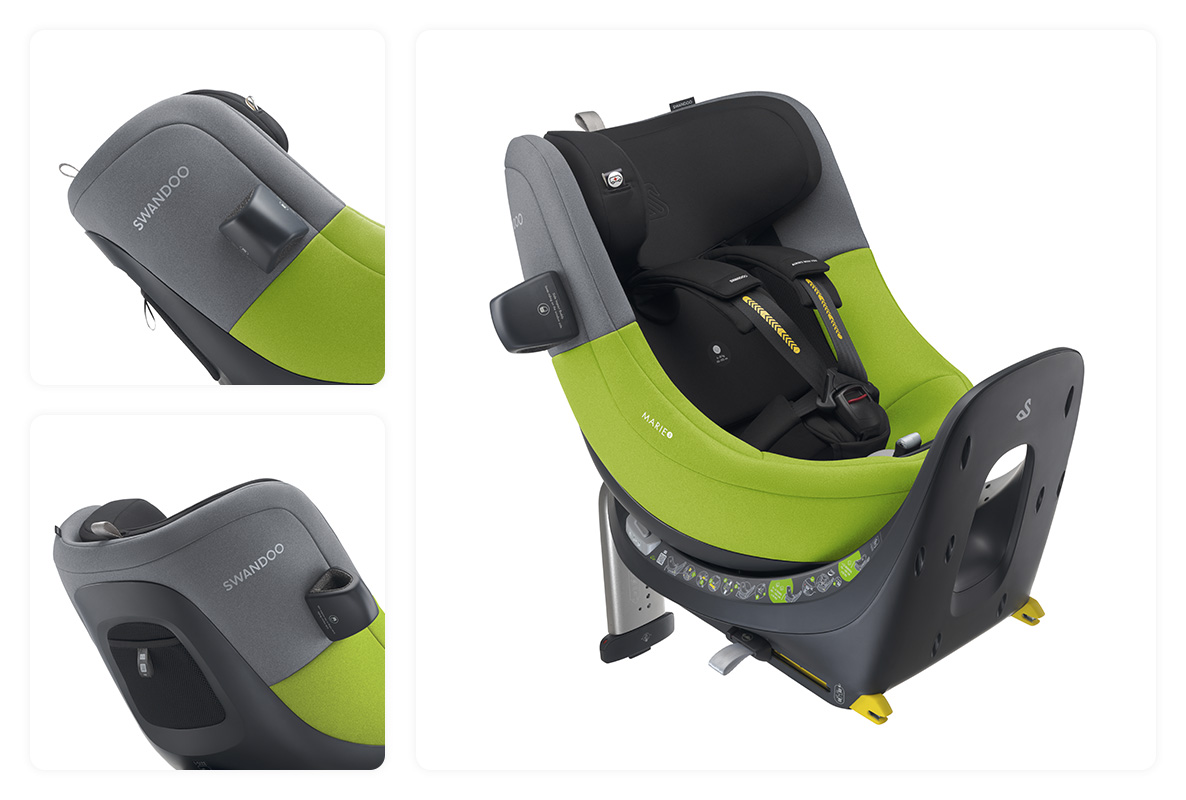Swandoo - Marie5 i-Size 0-4 years 360° Rotating Child Car Seat(Lime Sesame Grey)