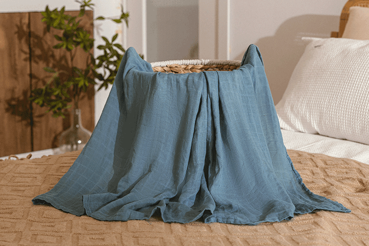 Little Somethings - Muslin柔軟嬰兒紗巾 (星空藍)