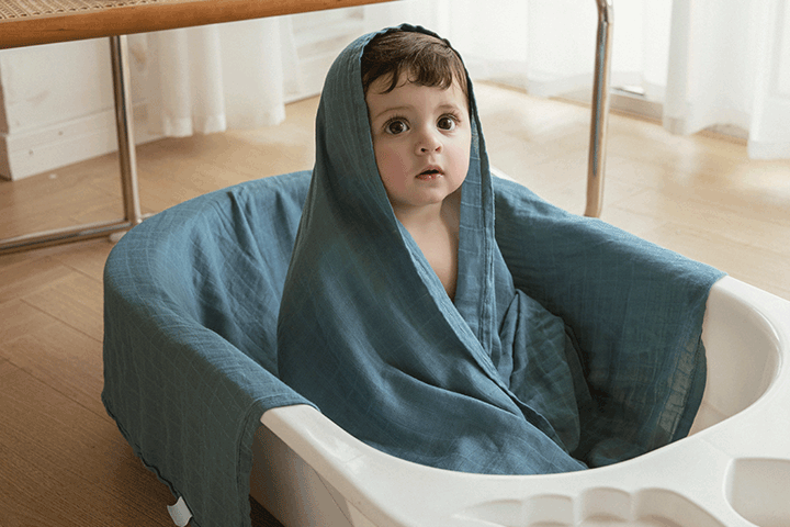 Little Somethings - Muslin柔軟嬰兒紗巾 (星空藍)