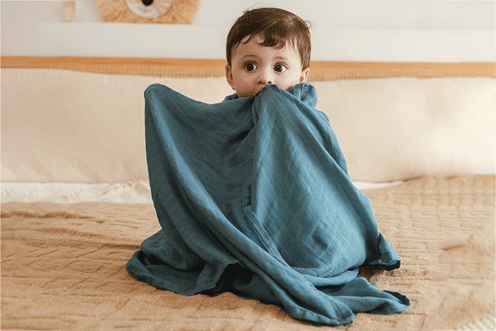 Little Somethings - Muslin柔軟嬰兒紗巾 (星空藍)