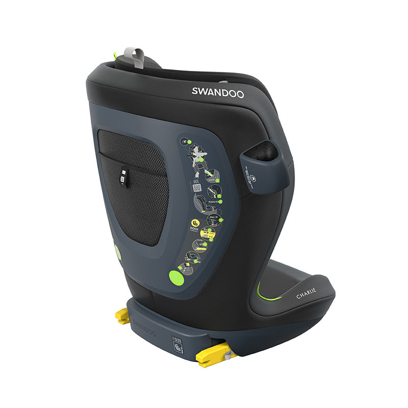 Swandoo - Charlie i-Size 增高型3-12歲兒童安全座椅 (奇亞黑)