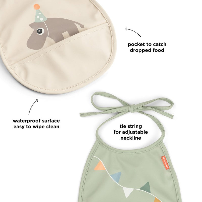 Done by Deer - 口袋型口水肩 2件組 慶典沙色