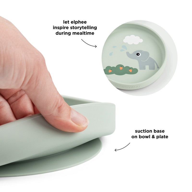 Done by Deer - Stick&Stay 初食餐具套裝Elphee 綠色