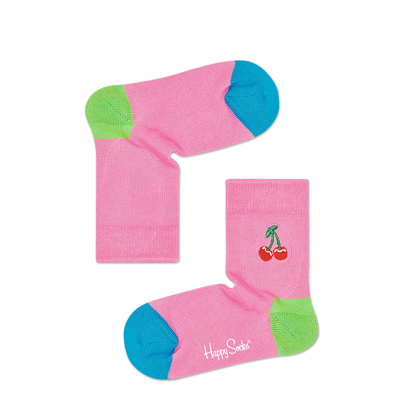Happy Socks - 兒童刺繡櫻桃襪 2-3歲