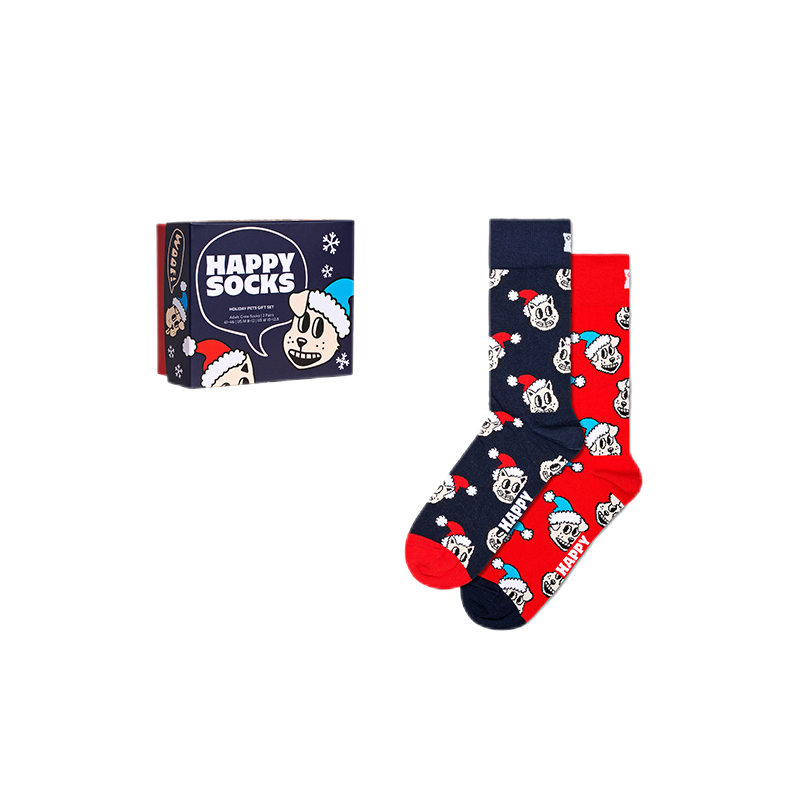 Happy Socks - Adult 2-Pack Holiday Cat & Dog Gift Set