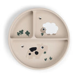 Done by Deer - Stick&Stay 分隔餐盤 Tiny farm 沙色