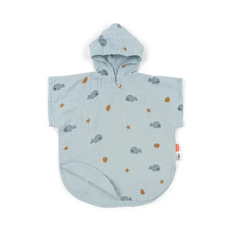 Done by Deer - Wally Beach poncho GOTS (Blue)