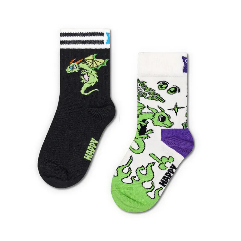 Happy Socks - Kids 2-Pack Dragon Socks 0-12M
