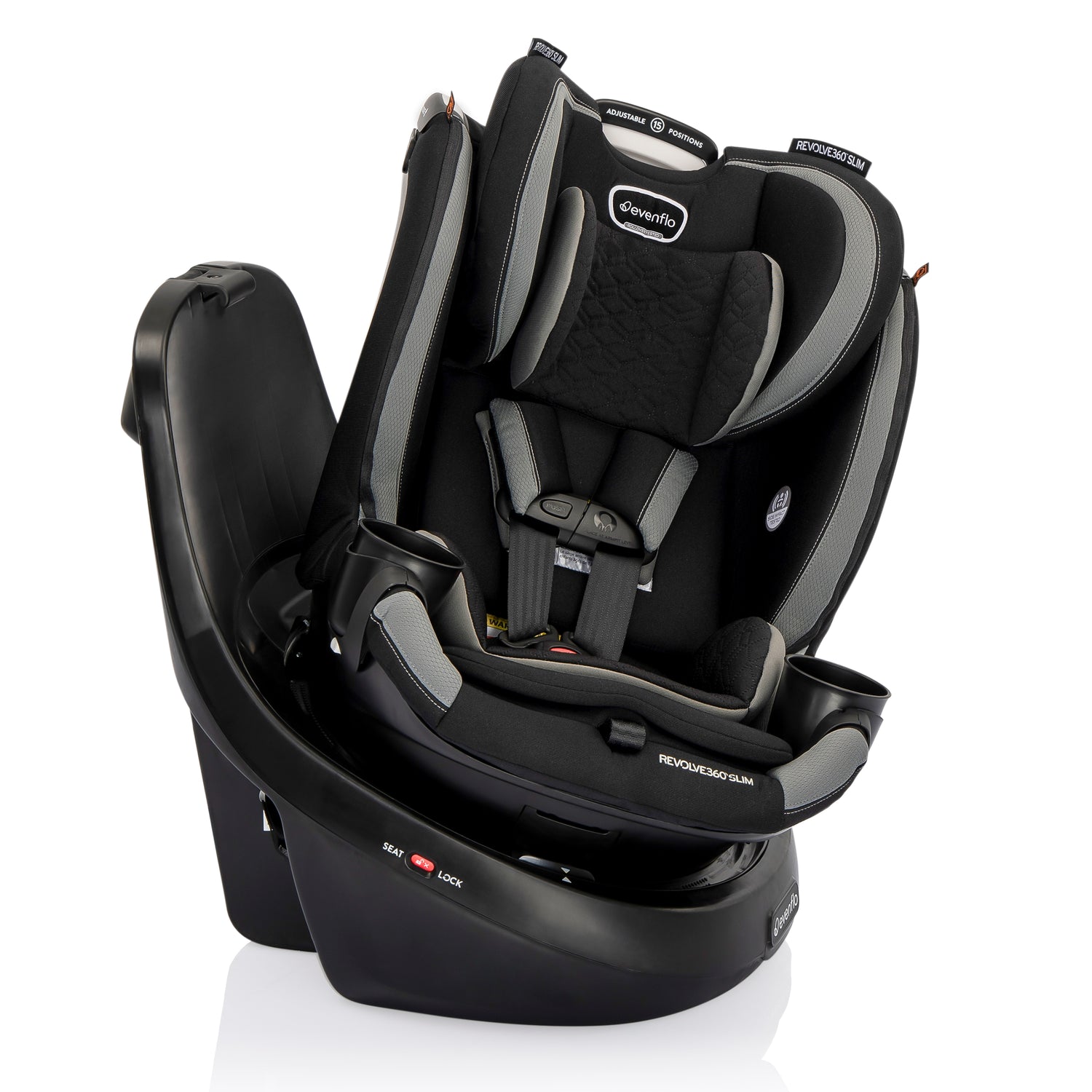 Evenflo - Revolve360 Slim 2-in-1 Rotational Car Seat with Quick Clean Cover (Salem Black)