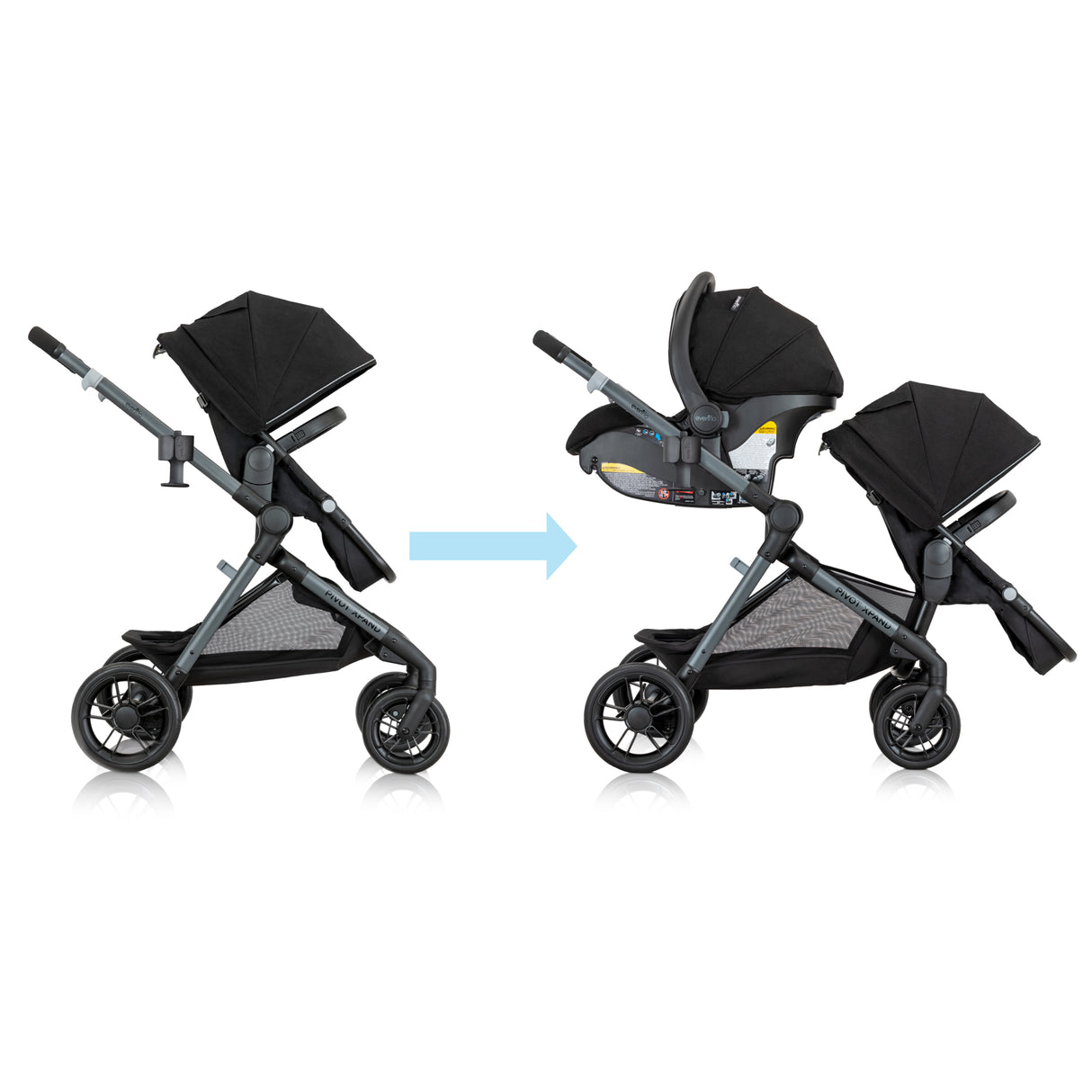 Evenflo - Pivot Xpand Modular Travel System with LiteMax Infant Car Seat (Ayrshire Black)