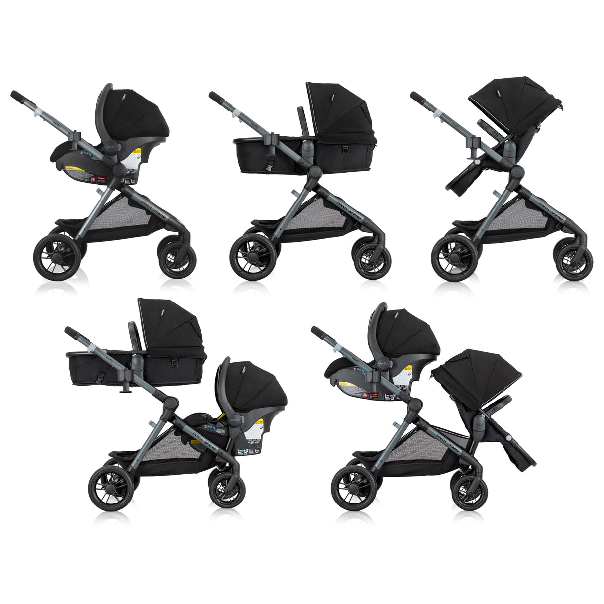 Evenflo - Pivot Xpand Modular Travel System with LiteMax Infant Car Seat (Ayrshire Black)