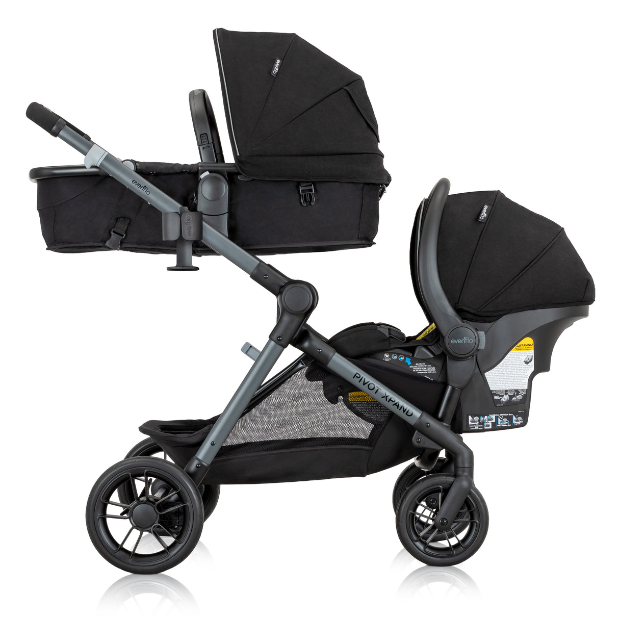 Evenflo - Pivot Xpand Modular Travel System with LiteMax Infant Car Seat (Ayrshire Black)