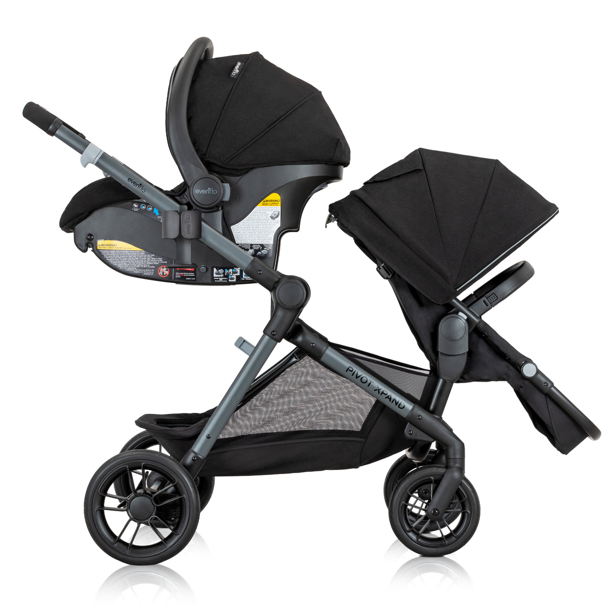 Evenflo - Pivot Xpand Modular Travel System with LiteMax Infant Car Seat (Ayrshire Black)
