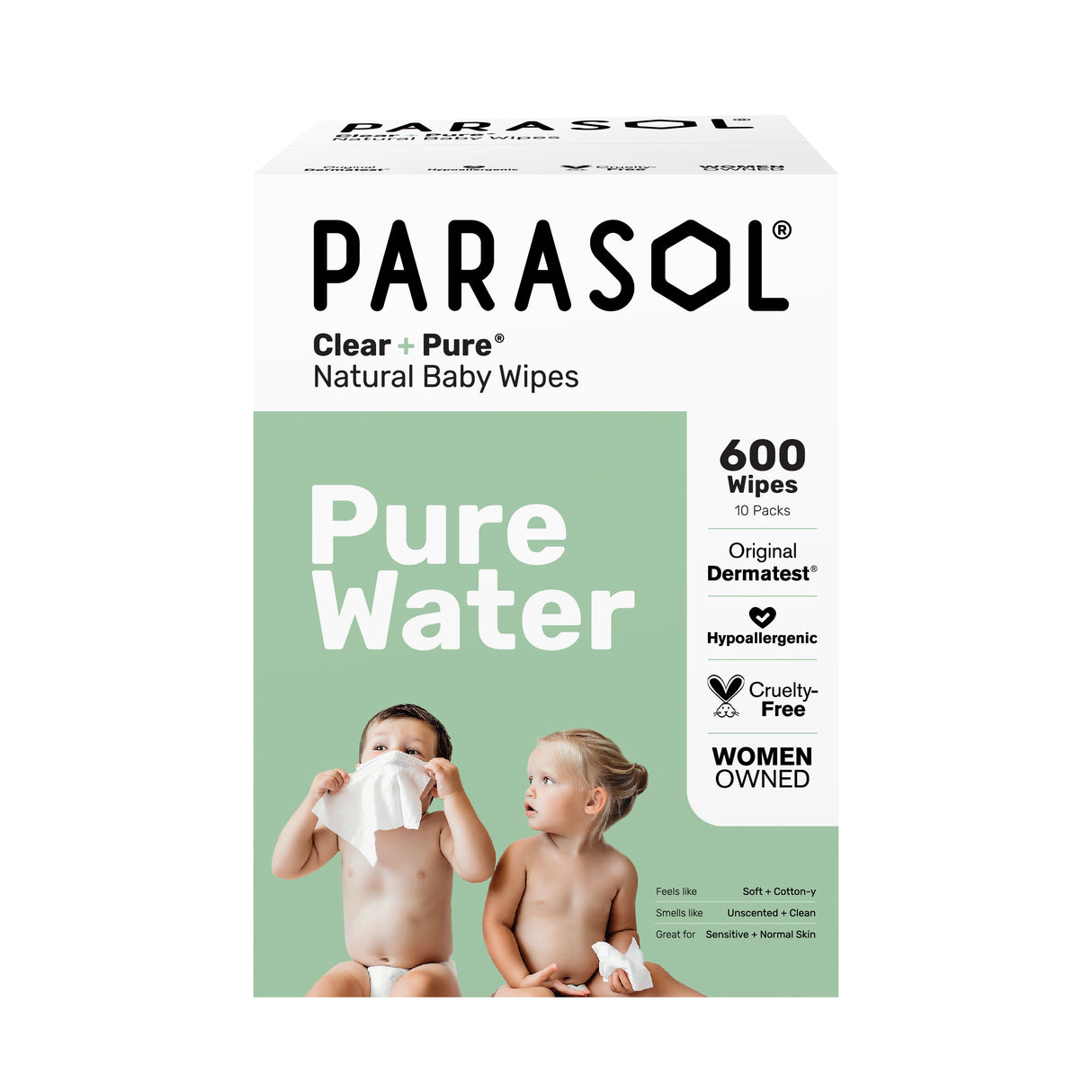 Parasol - Clear+Pure™ Natural Baby Wipes Bag 60pcsx10pack(BOX) 【Pre Order Now! Delivery after 7-10 working days】