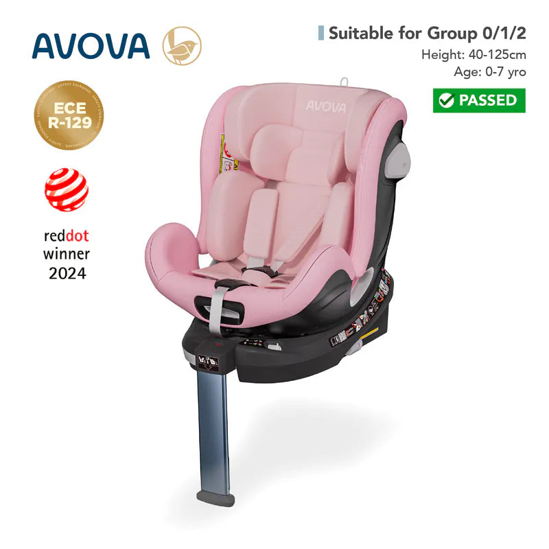 Avova - Swan-Fix i-Siz Car Seat (R129 & CCC Safety Specification) (Approximately 0-7 yrs /40-125cm) (Cloud pink)