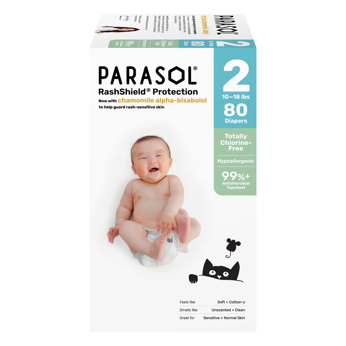 Parasol - 美國 Clear+Dry™ 超透氣水凝尿片 (2號/細碼, 80片)