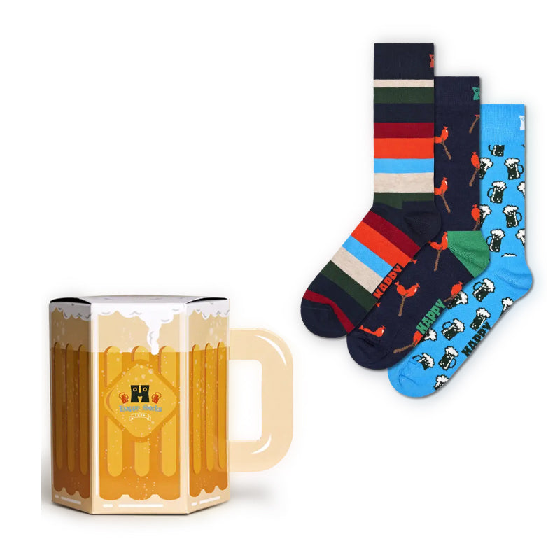Happy Socks - Adult 3-Pack Wurst And Beer Socks Gift Set 36-40