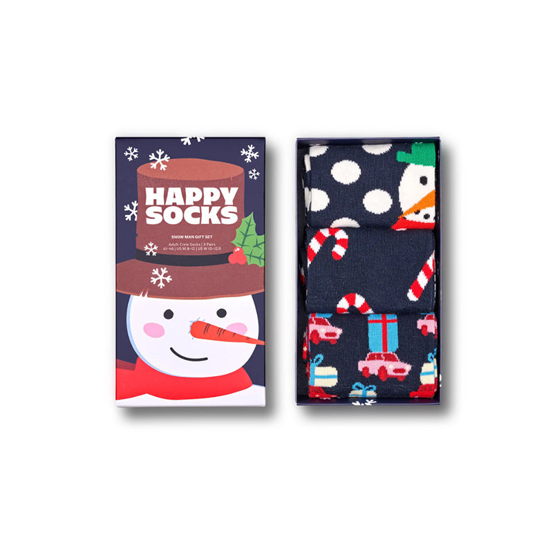 Happy Socks - Adult 3-Pack Holiday Navy Gift Set 36-40