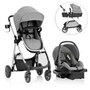 Evenflo - Omni Plus Modular Travel System with LiteMax Sport Rear-Facing Infant Car Seat (Mylar Gray)